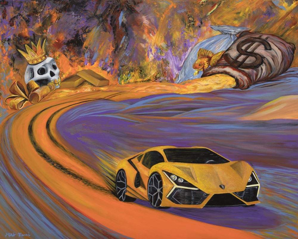 Fanni Mikó - Festmények - LAMBORGHINI - 2023, ACRYLIC, CANVAS - 80 X 100