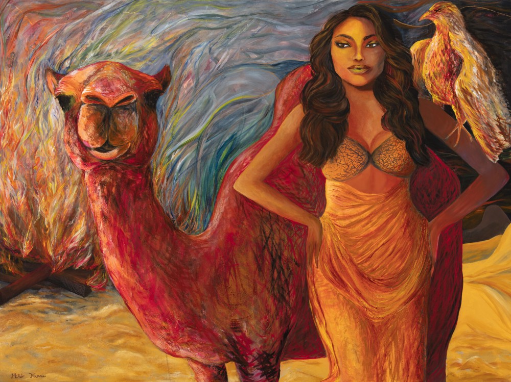 Fanni Mikó - Festmények - ÉJSZAKAI SIVATAG - 2023, ACRYLIC, CANVAS - 90 X 120