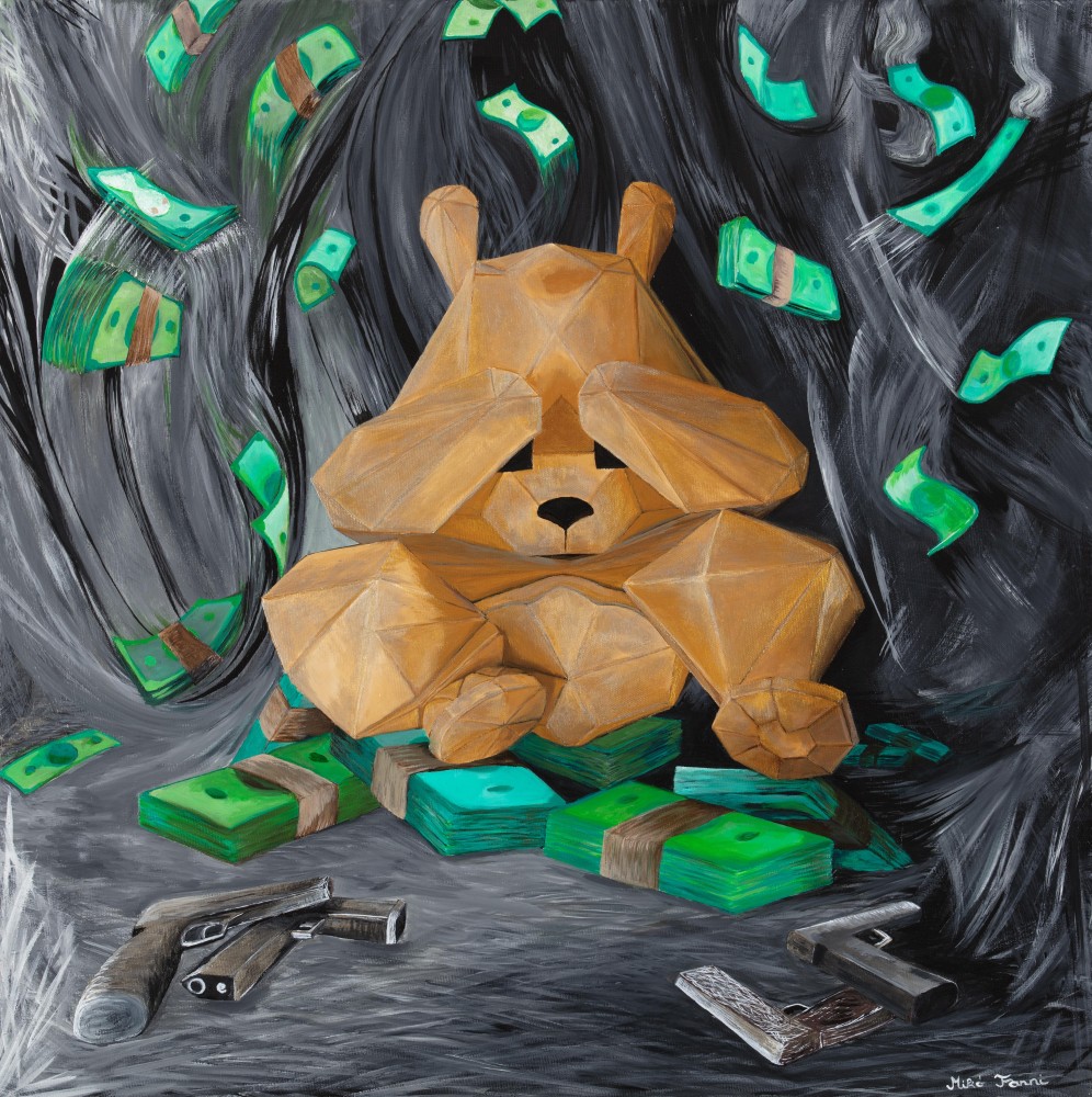 Fanni Mikó - Festmények - TEDDY - A NAGY ÜZLET - 2024, ACRYLIC, CANVAS - 70 X 70 - ELADVA
