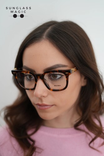 MIU MIU MU 06XV - VAU1O1 - 49 Optikai keretek Mézes havanna Szögletes