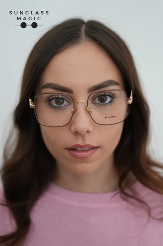 MIU MIU MU 51YV - 24H1O1 - 53 Optikai keretek Csokoládé Szögletes