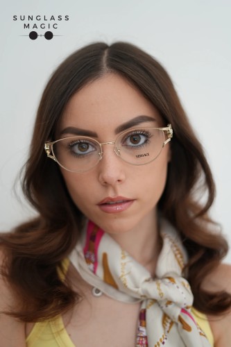 VERSACE VE1309 - 1519 - 54 Optikai keretek Arany, púder Cat Eye (Macskaszem)
