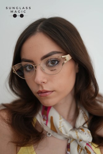 VERSACE VE1309 - 1519 - 54 Optikai keretek Arany, púder Cat Eye (Macskaszem)