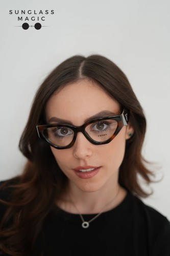 PRADA PR C07V - 20D1O1 - 54 Optikai keretek Borókás teknős Cat Eye (Macskaszem)