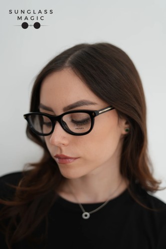 PRADA PR D01VU - 16K1O1 - 52 Optikai keretek Fekete Ovális
