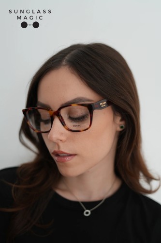 PRADA PR 17ZV - ​22A1O1 - ​54 Optikai keretek Mákos teknős Téglalap