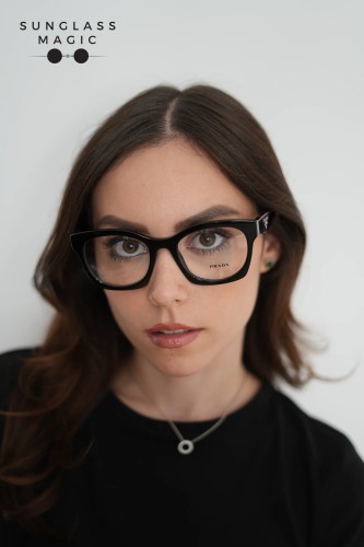 PRADA PR A05V - ​27A1O1 - ​52 Optikai keretek Fekete Szögletes