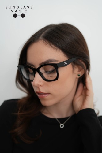 PRADA PR A05V - ​16K1O1 - ​52 Optikai keretek Fekete Szögletes