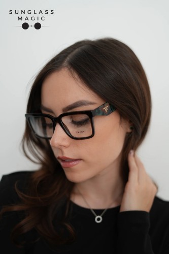 PRADA PR 10YV - ​2AU1O1 - ​54 Optikai keretek Havanna, Zöld Szögletes