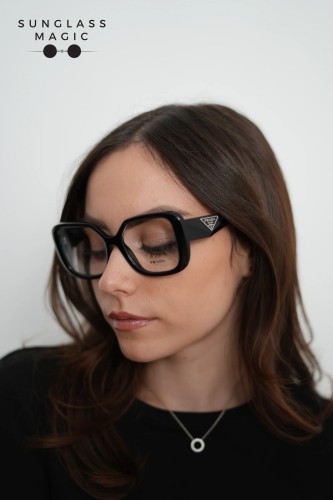 PRADA PR 10ZV - ​1AB1O1 - ​53 Optikai keretek Fekete Szögletes