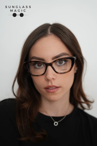 PRADA PR 19WV - 23A1O1 - 53 Optikai keretek Mályvaszínű teknős Cat Eye (Macskaszem)