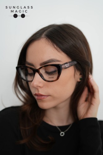 PRADA PR 19WV - 23A1O1 - 53 Optikai keretek Mályvaszínű teknős Cat Eye (Macskaszem)