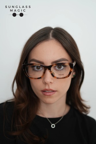 PRADA PR D11VD - 00K1O1 - 53 Optikai keretek Karamella havanna Szabálytalan