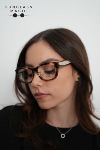 PRADA PR D11VD - 00K1O1 - 53 Optikai keretek Karamella havanna Szabálytalan