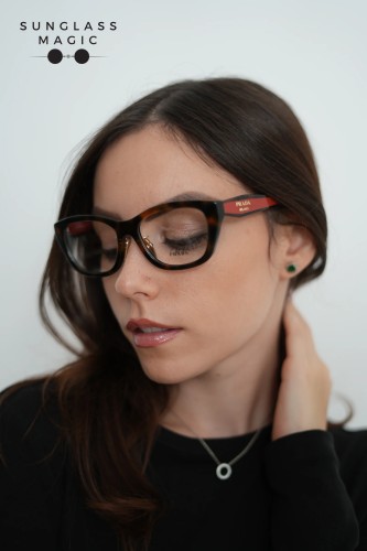 PRADA PR D11VD - 01K1O1 - 53 Optikai keretek Boróka havanna Szabálytalan