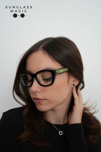 PRADA PR D11VD - 03K1O1 - 53 Optikai keretek Fekete Szabálytalan