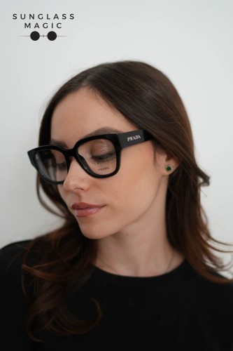 PRADA PR C06V - 16K1O1 - 52 Optikai keretek Fekete Ovális