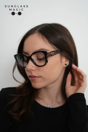 PRADA PR B04V - 3891O1 - ​53 Optikai keretek Fekete, Havanna Cat Eye (Macskaszem)