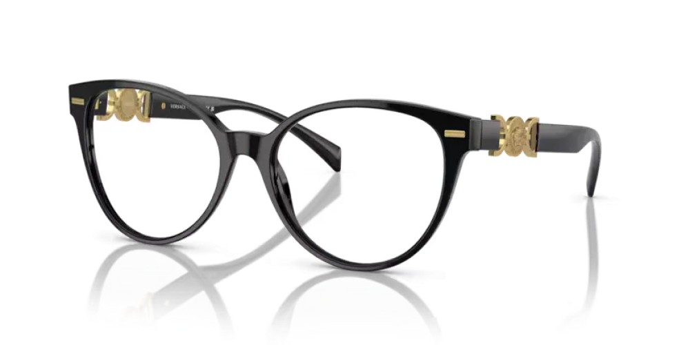 VERSACE VE3334 - GB1 - 53 Optikai keretek Fekete Cat Eye (Macskaszem)