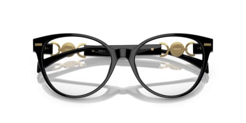 VERSACE VE3334 - GB1 - 53 Optikai keretek Fekete Cat Eye (Macskaszem)