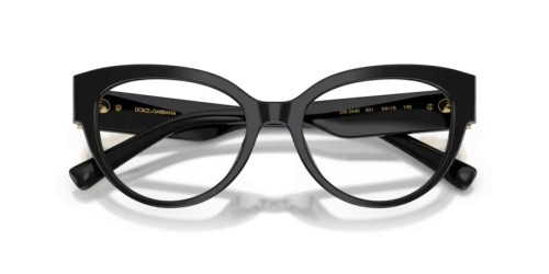 DOLCE & GABBANA DG3440 - 501 - 54 Optikai keretek Fekete Cat Eye (Macskaszem)