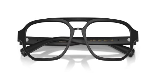 DOLCE & GABBANA DG3447 - 2525 - 56 Optikai keretek Mattfekete Pilóta (Aviator)