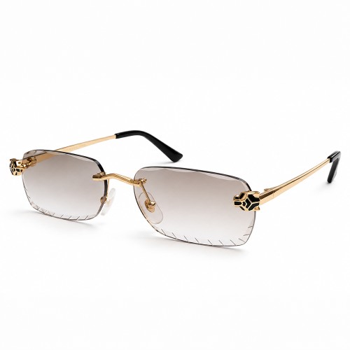 Cartier CT0448O with Diamond-Cut Lenses – Custom-Made - 001 - 54 - FOTOKRÓM LENCSÉKKEL Napszemüvegek Arany Szögletes