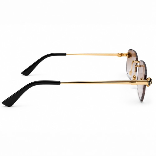 Cartier CT0448O with Diamond-Cut Lenses – Custom-Made - 001 - 54 - FOTOKRÓM LENCSÉKKEL Napszemüvegek Arany Szögletes