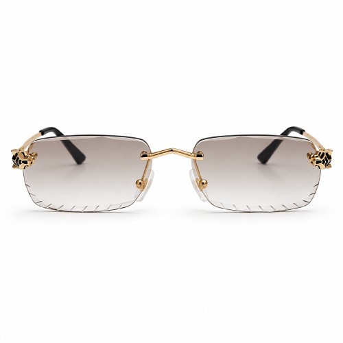 Cartier CT0448O with Diamond-Cut Lenses – Custom-Made - 001 - 54 - FOTOKRÓM LENCSÉKKEL Napszemüvegek Arany Szögletes