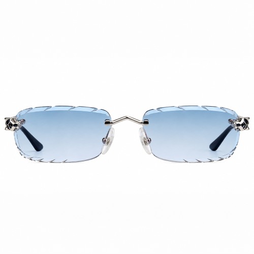 Cartier CT0448O with Diamond-Cut Lenses – Custom-Made - 002 - 54 - FOTOKRÓM LENCSÉKKEL Napszemüvegek Ezüst Szögletes