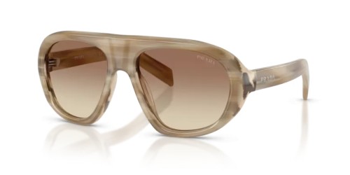 PRADA PR C05S - 25P21C - 57 Napszemüvegek Bézs, csíkos Szabálytalan