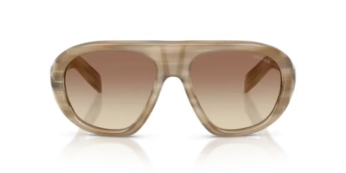 PRADA PR C05S - 25P21C - 57 Napszemüvegek Bézs, csíkos Szabálytalan